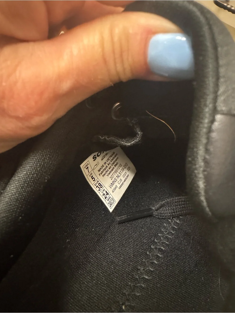 Sorel Waterproof Black Lace-Up Sneakers with White Platform Sole